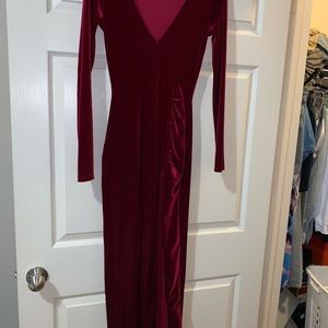 Red velvet formal dress